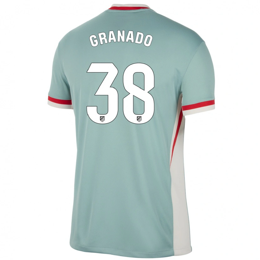 Danxen Kvinnor Adrian Granado #38 Ljus Beige Blå Bortatröja Matchtröjor 2024/25 Tröjor T-Tröja