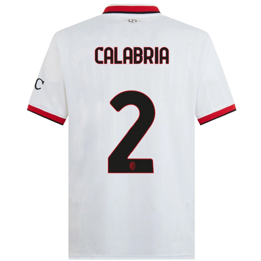 Danxen Kvinnor Davide Calabria #2 Vit Svart Röd Bortatröja Matchtröjor 2024/25 Tröjor T-Tröja