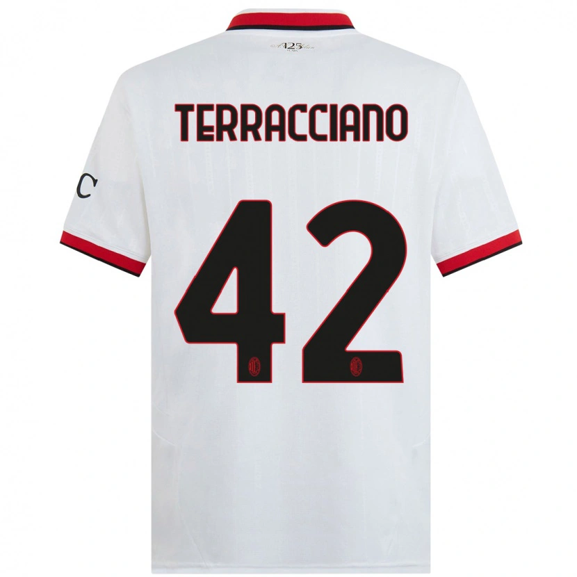 Danxen Kvinnor Filippo Terracciano #42 Vit Svart Röd Bortatröja Matchtröjor 2024/25 Tröjor T-Tröja