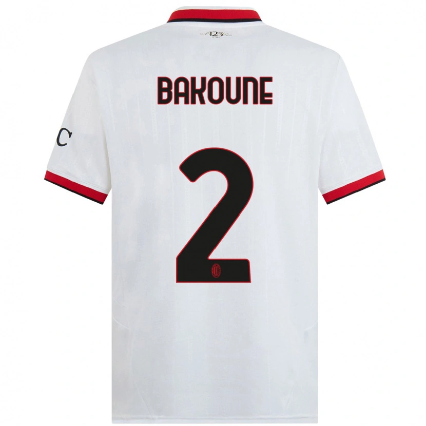 Danxen Kvinnor Adam Bakoune #2 Vit Svart Röd Bortatröja Matchtröjor 2024/25 Tröjor T-Tröja