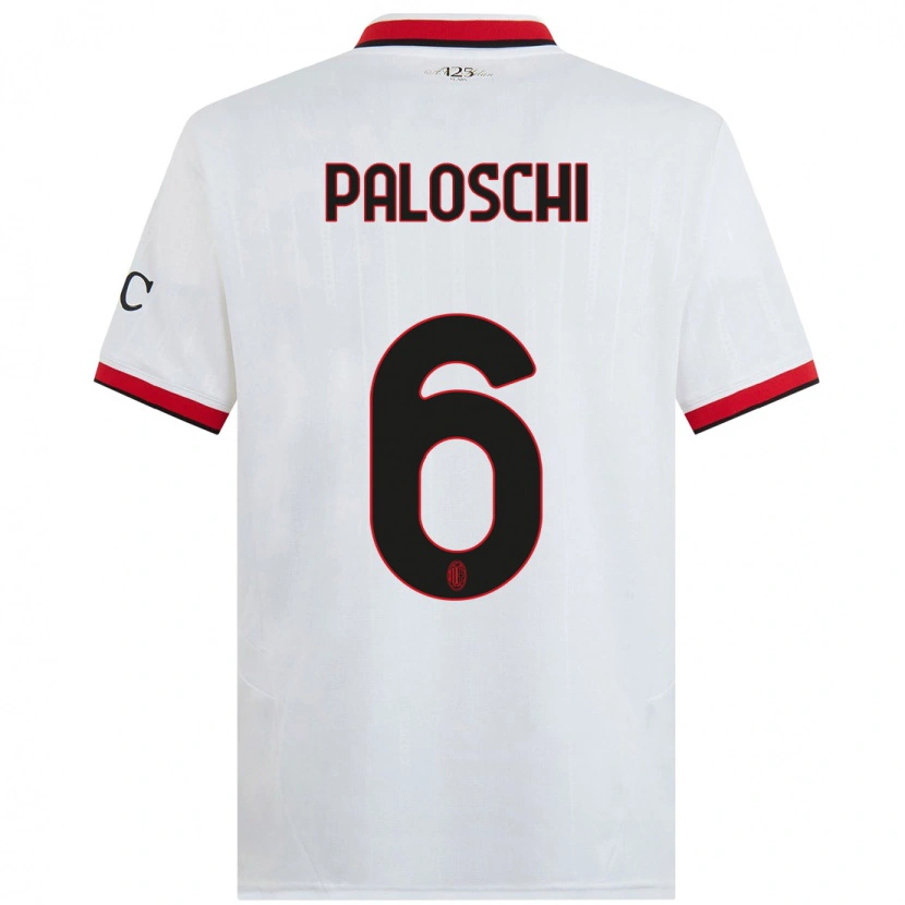 Danxen Kvinnor Dorian Paloschi #6 Vit Svart Röd Bortatröja Matchtröjor 2024/25 Tröjor T-Tröja