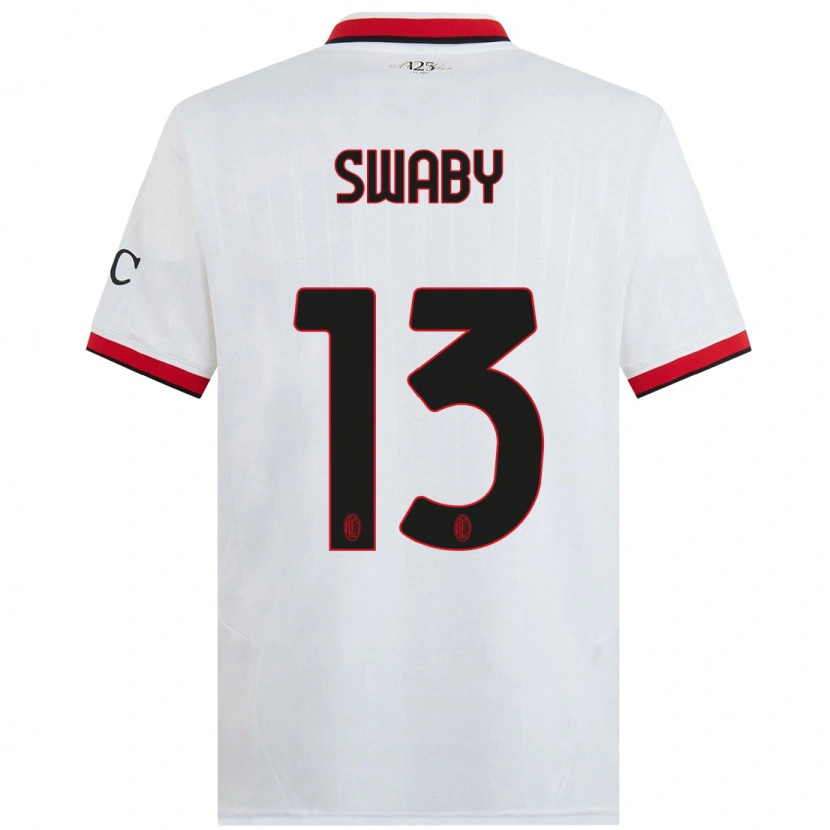Danxen Kvinnor Allyson Swaby #13 Vit Svart Röd Bortatröja Matchtröjor 2024/25 Tröjor T-Tröja