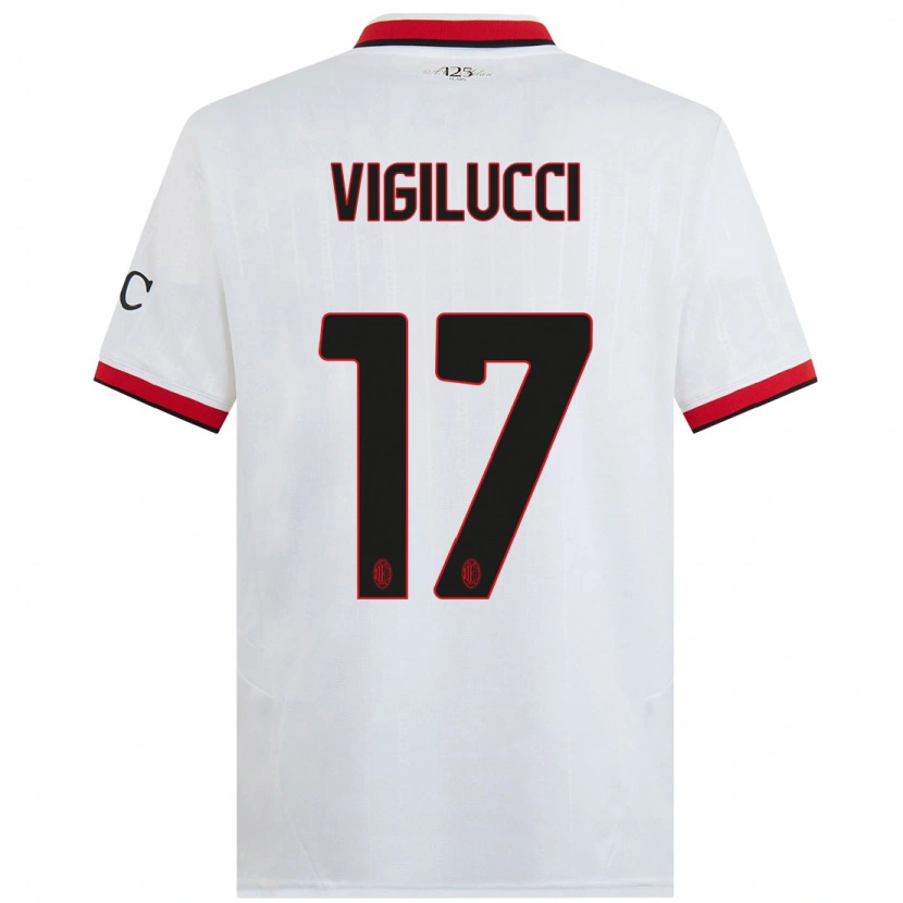 Danxen Kvinnor Valery Vigilucci #17 Vit Svart Röd Bortatröja Matchtröjor 2024/25 Tröjor T-Tröja