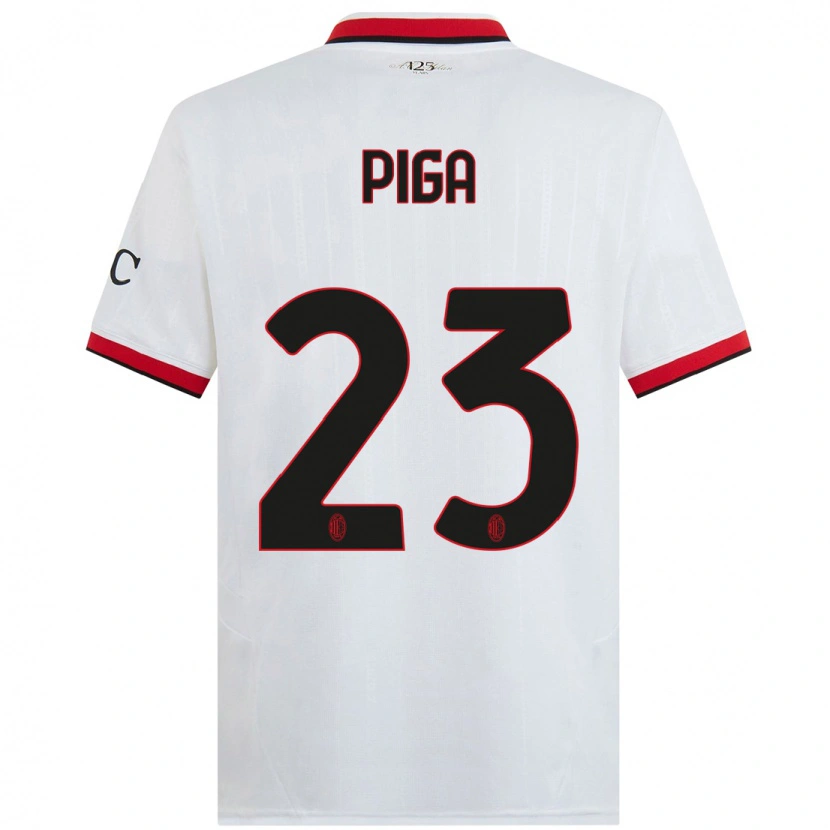 Danxen Kvinnor Julie Piga #23 Vit Svart Röd Bortatröja Matchtröjor 2024/25 Tröjor T-Tröja