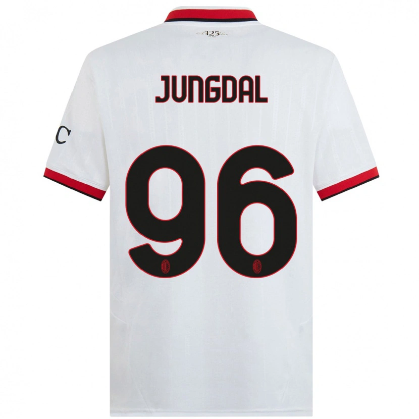 Danxen Kvinnor Andreas Jungdal #96 Vit Svart Röd Bortatröja Matchtröjor 2024/25 Tröjor T-Tröja