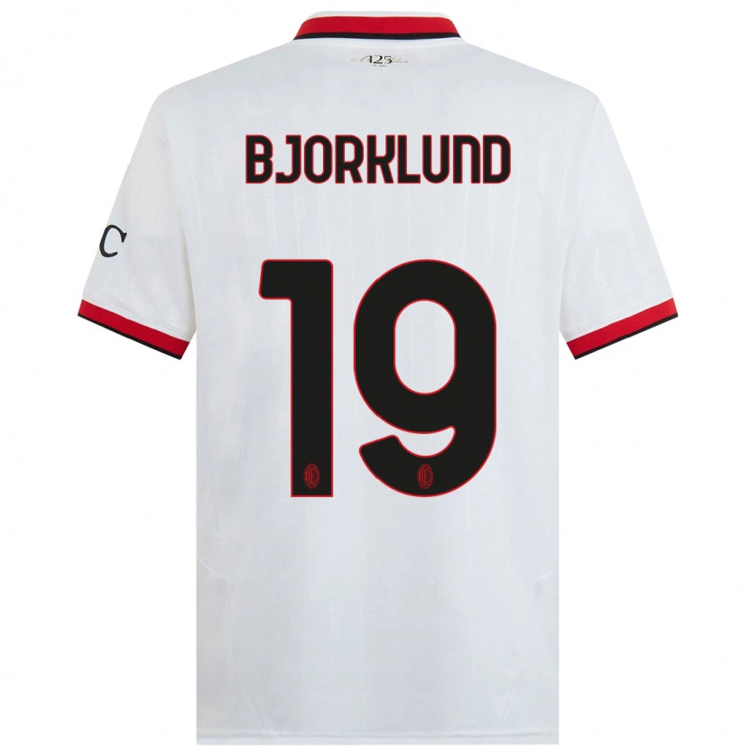 Danxen Kvinnor Lukas Bjorklund #19 Vit Svart Röd Bortatröja Matchtröjor 2024/25 Tröjor T-Tröja