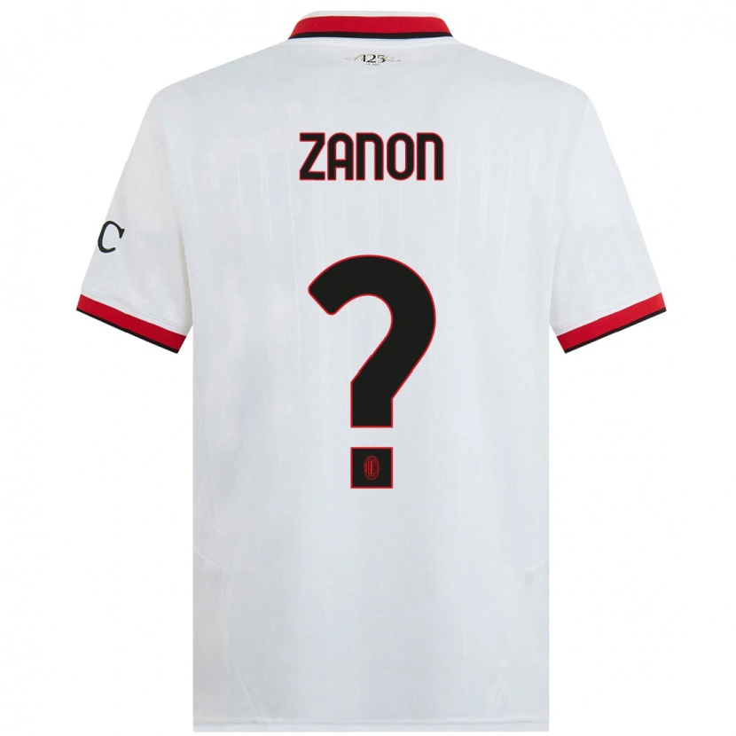 Danxen Kvinnor Thomas Zanon #0 Vit Svart Röd Bortatröja Matchtröjor 2024/25 Tröjor T-Tröja
