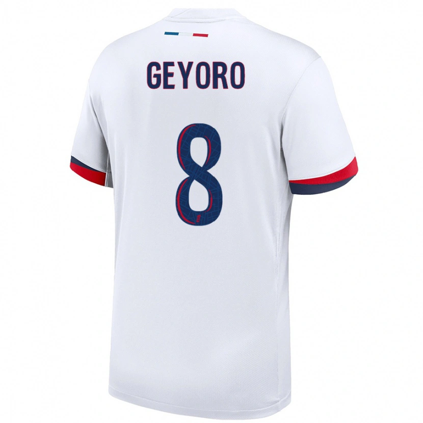 Danxen Kvinnor Grace Geyoro #8 Vit Blå Röd Bortatröja Matchtröjor 2024/25 Tröjor T-Tröja