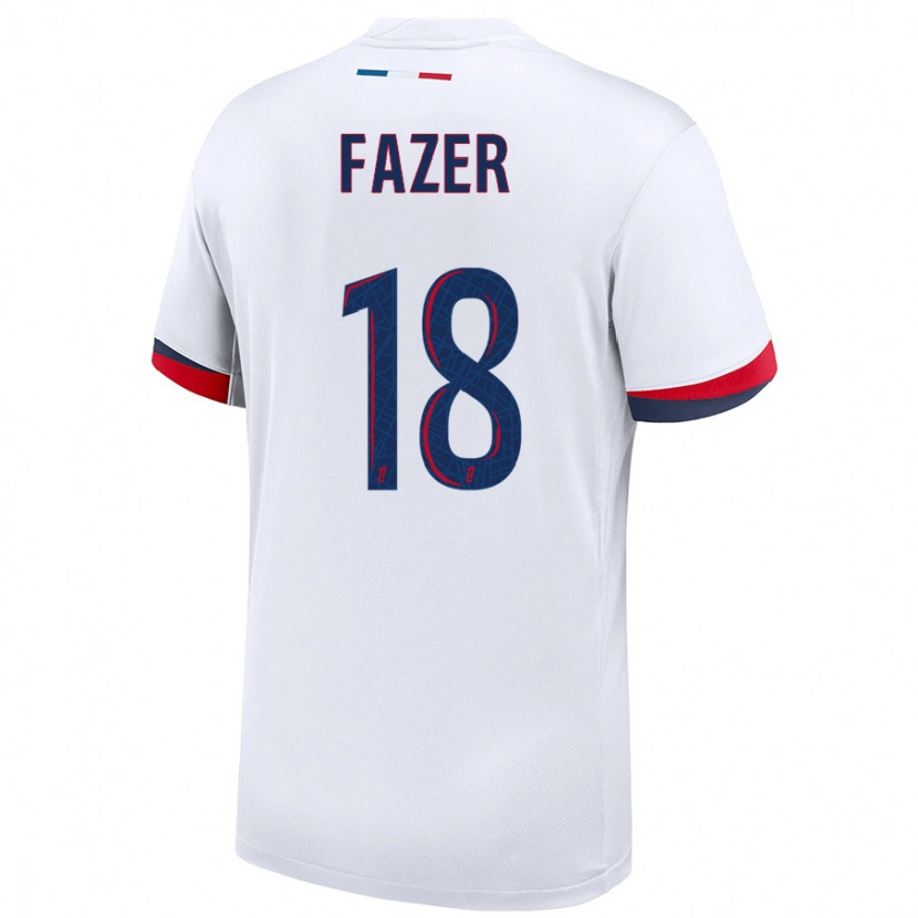 Danxen Kvinnor Laurina Fazer #18 Vit Blå Röd Bortatröja Matchtröjor 2024/25 Tröjor T-Tröja