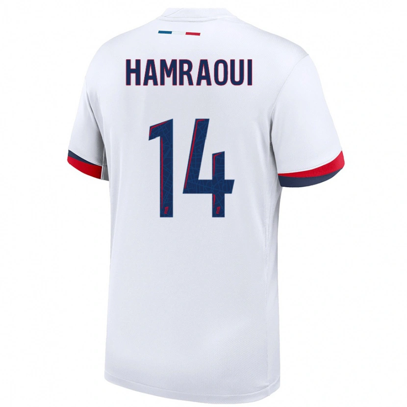 Danxen Kvinnor Kheira Hamraoui #14 Vit Blå Röd Bortatröja Matchtröjor 2024/25 Tröjor T-Tröja