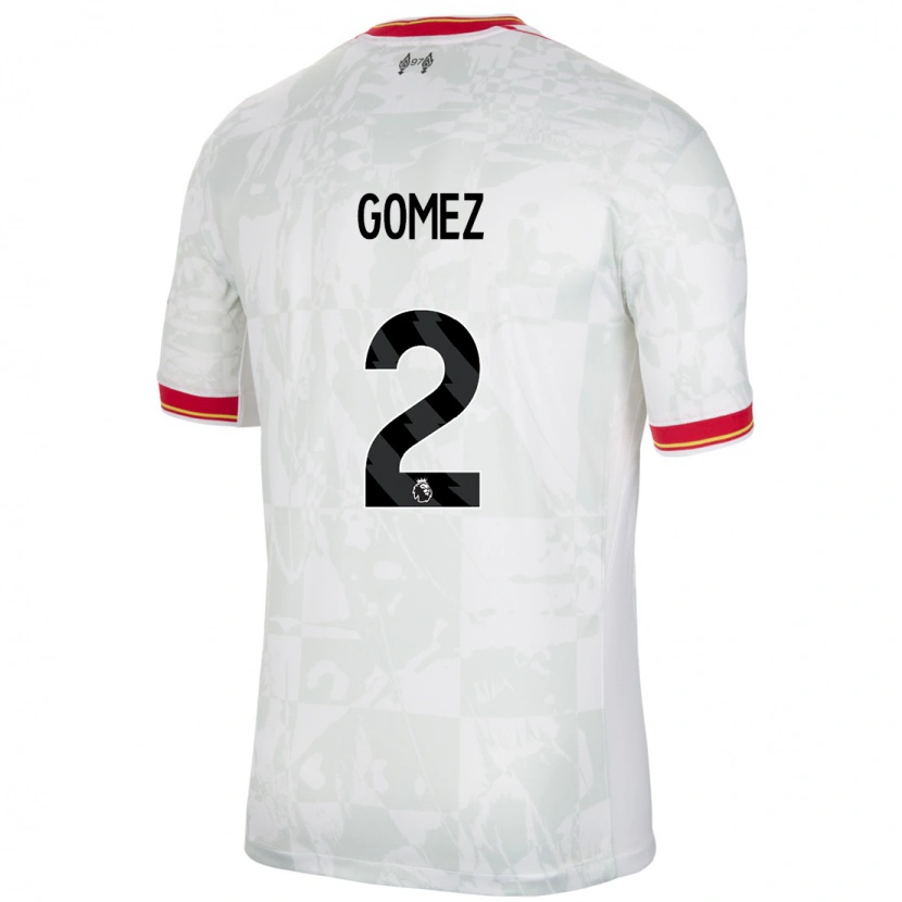 Danxen Kvinnor Joe Gomez #2 Vit Röd Svart Tredjesatsen Matchtröjor 2024/25 Tröjor T-Tröja