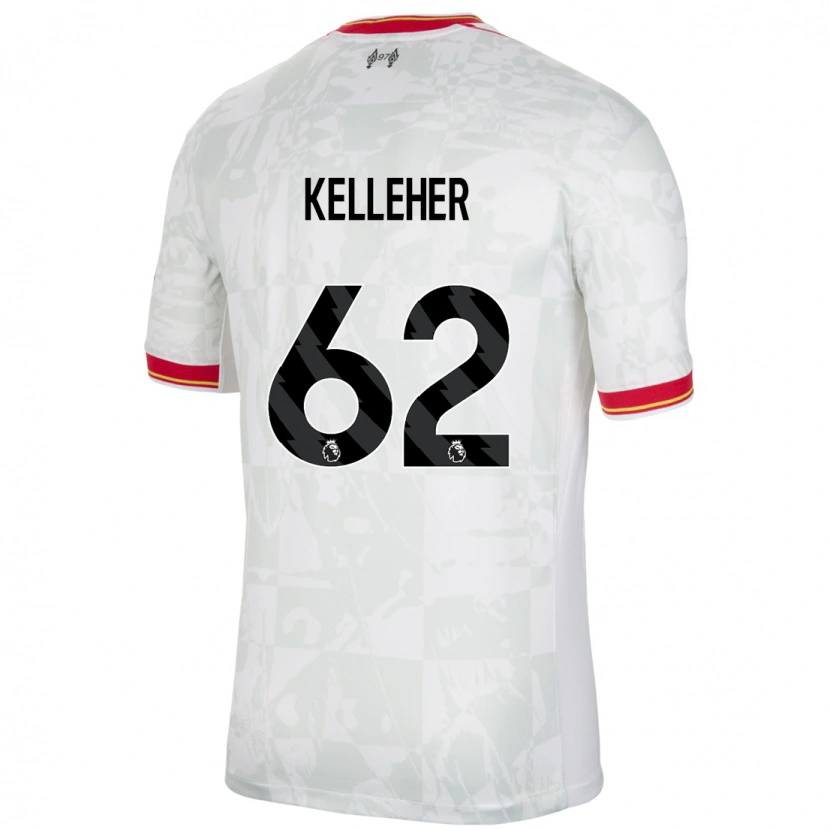 Danxen Kvinnor Caoimhín Kelleher #62 Vit Röd Svart Tredjesatsen Matchtröjor 2024/25 Tröjor T-Tröja