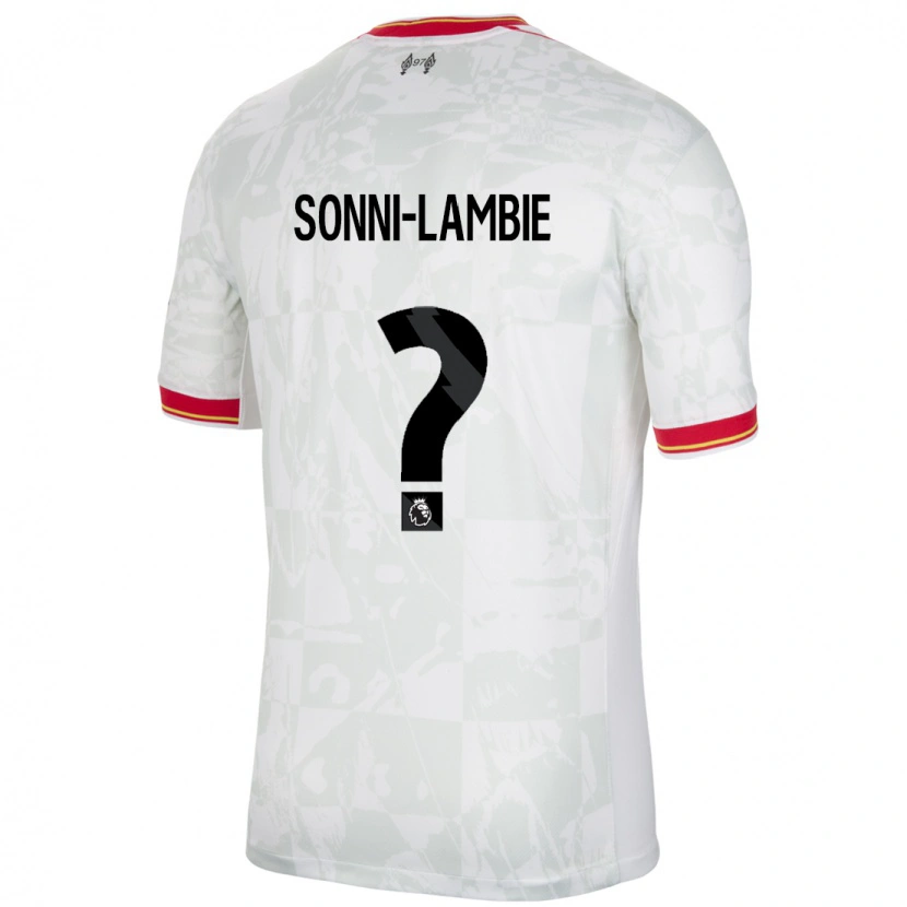Danxen Kvinnor Joshua Sonni-Lambie #0 Vit Röd Svart Tredjesatsen Matchtröjor 2024/25 Tröjor T-Tröja