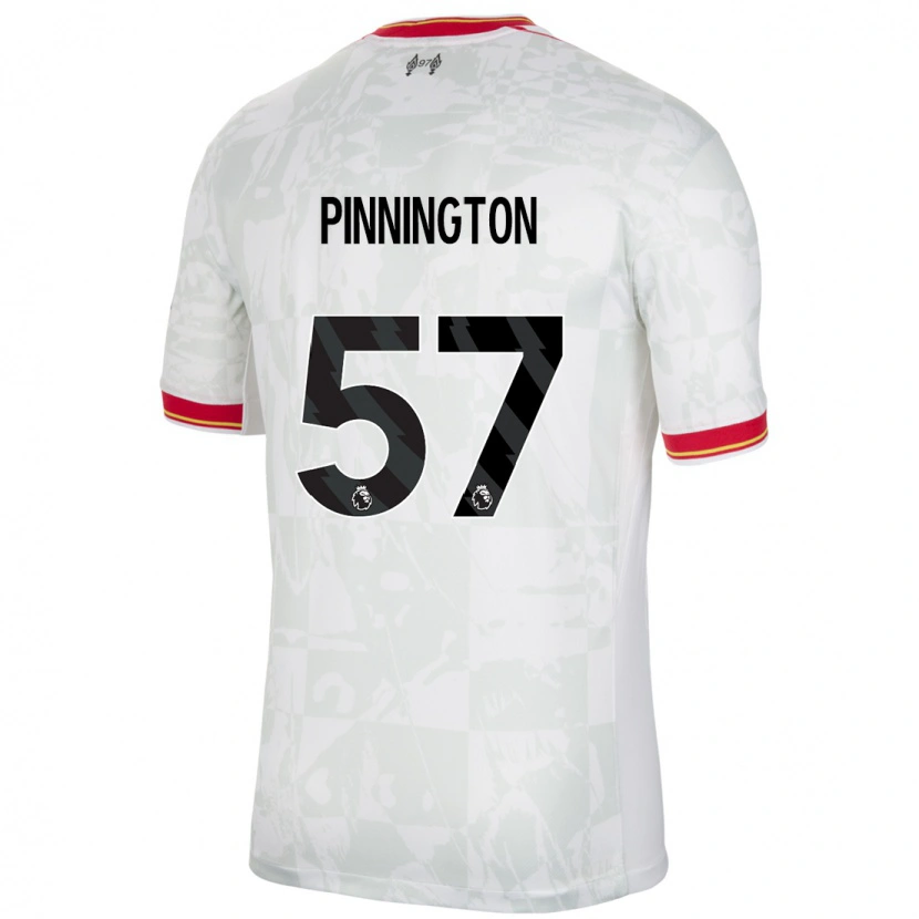 Danxen Kvinnor Carter Pinnington #57 Vit Röd Svart Tredjesatsen Matchtröjor 2024/25 Tröjor T-Tröja