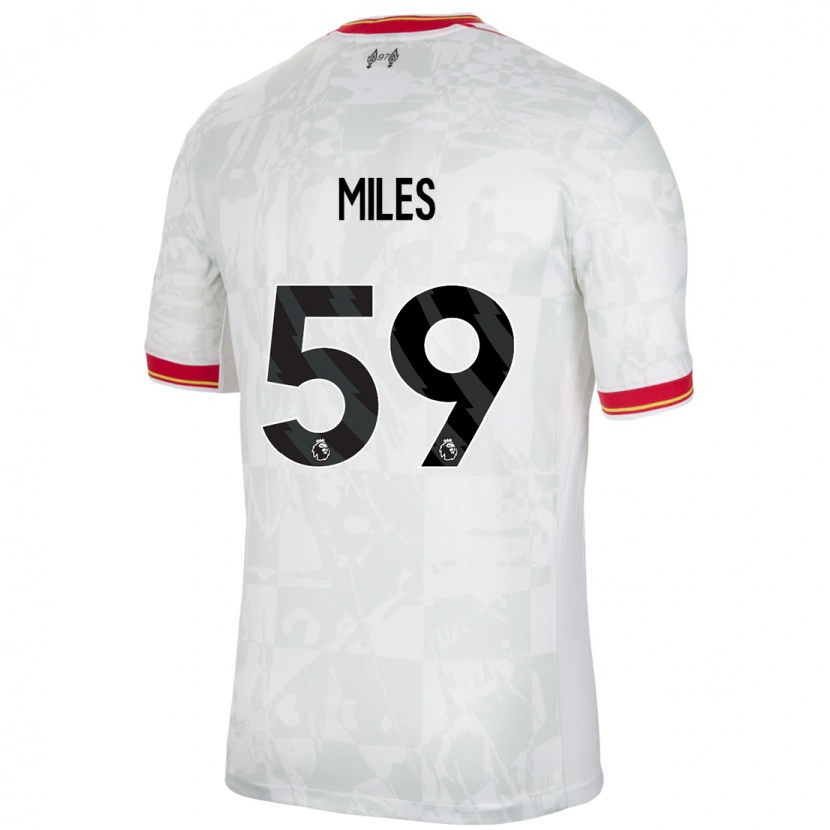 Danxen Kvinnor Terence Miles #59 Vit Röd Svart Tredjesatsen Matchtröjor 2024/25 Tröjor T-Tröja
