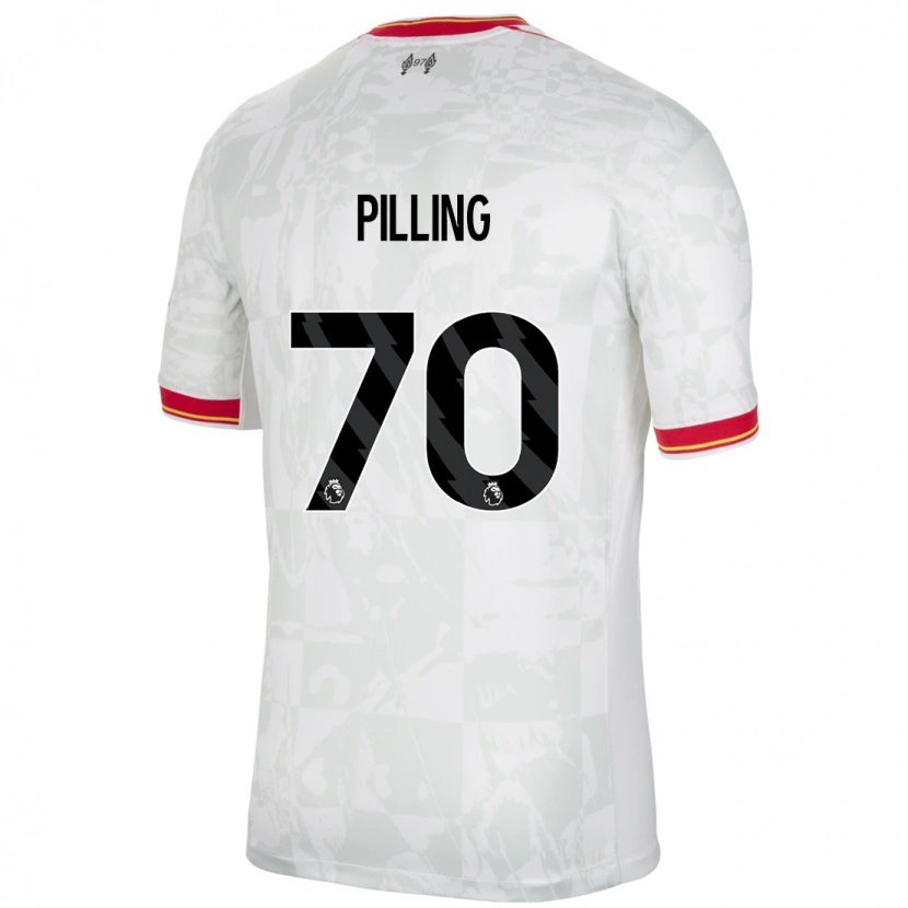 Danxen Kvinnor Tommy Pilling #70 Vit Röd Svart Tredjesatsen Matchtröjor 2024/25 Tröjor T-Tröja