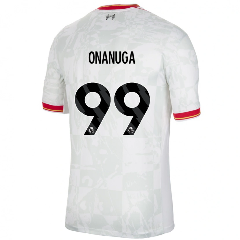 Danxen Kvinnor Fola Onanuga #99 Vit Röd Svart Tredjesatsen Matchtröjor 2024/25 Tröjor T-Tröja