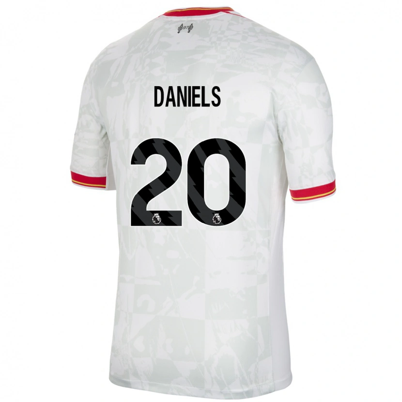 Danxen Kvinnor Yana Daniëls #20 Vit Röd Svart Tredjesatsen Matchtröjor 2024/25 Tröjor T-Tröja