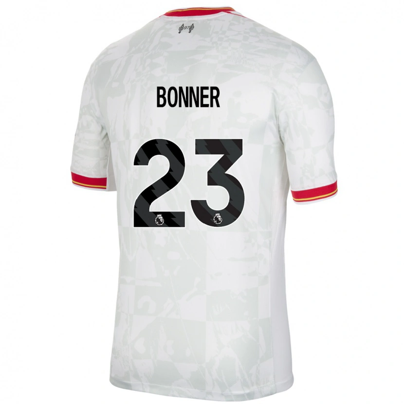 Danxen Kvinnor Gemma Bonner #23 Vit Röd Svart Tredjesatsen Matchtröjor 2024/25 Tröjor T-Tröja
