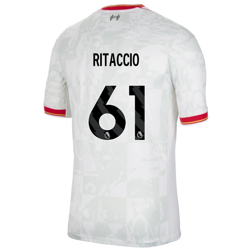 Danxen Kvinnor Matteo Ritaccio #61 Vit Röd Svart Tredjesatsen Matchtröjor 2024/25 Tröjor T-Tröja