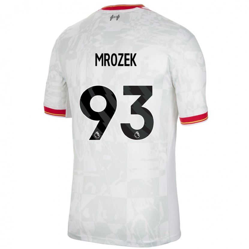 Danxen Kvinnor Fabian Mrozek #93 Vit Röd Svart Tredjesatsen Matchtröjor 2024/25 Tröjor T-Tröja