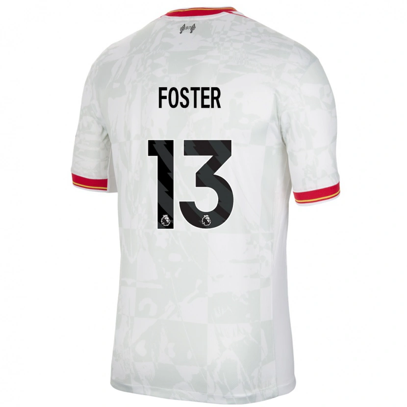 Danxen Kvinnor Rylee Foster #13 Vit Röd Svart Tredjesatsen Matchtröjor 2024/25 Tröjor T-Tröja
