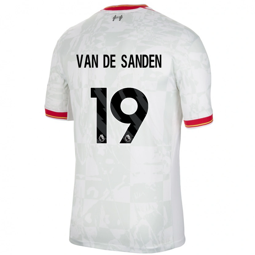 Danxen Kvinnor Shanice Van De Sanden #19 Vit Röd Svart Tredjesatsen Matchtröjor 2024/25 Tröjor T-Tröja
