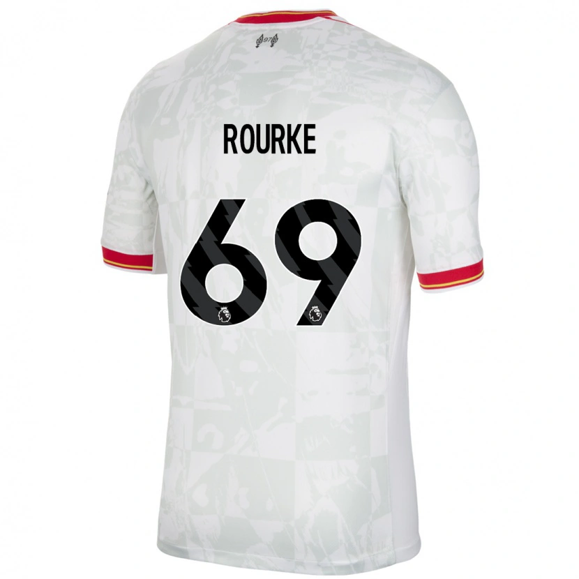 Danxen Kvinnor Fidel O'rourke #69 Vit Röd Svart Tredjesatsen Matchtröjor 2024/25 Tröjor T-Tröja