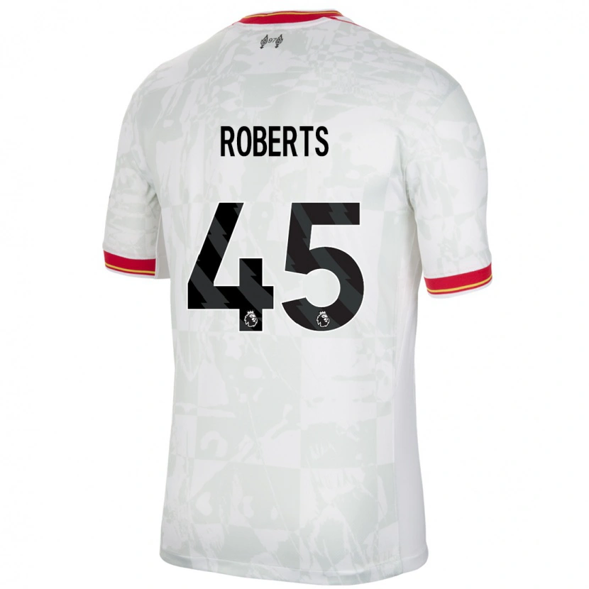 Danxen Kvinnor Iwan Roberts #45 Vit Röd Svart Tredjesatsen Matchtröjor 2024/25 Tröjor T-Tröja