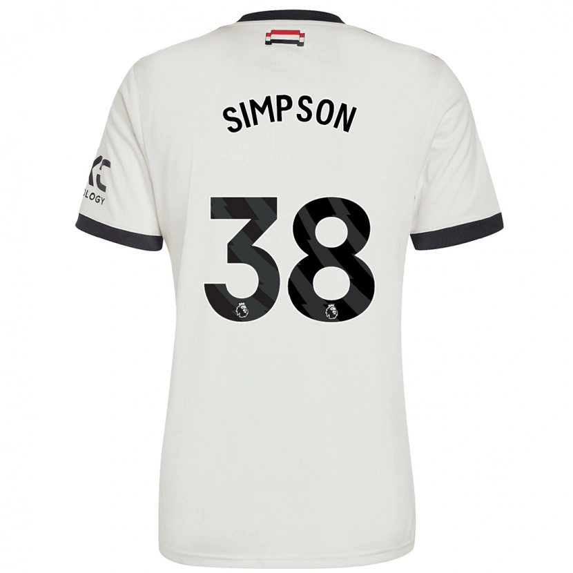Danxen Kvinnor Jess Simpson #38 Benvit Tredjesatsen Matchtröjor 2024/25 Tröjor T-Tröja