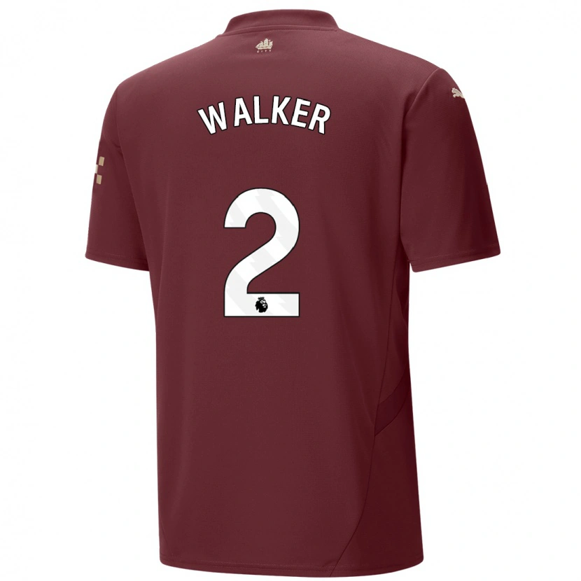Danxen Kvinnor Kyle Walker #2 Rödbrun Tredjesatsen Matchtröjor 2024/25 Tröjor T-Tröja