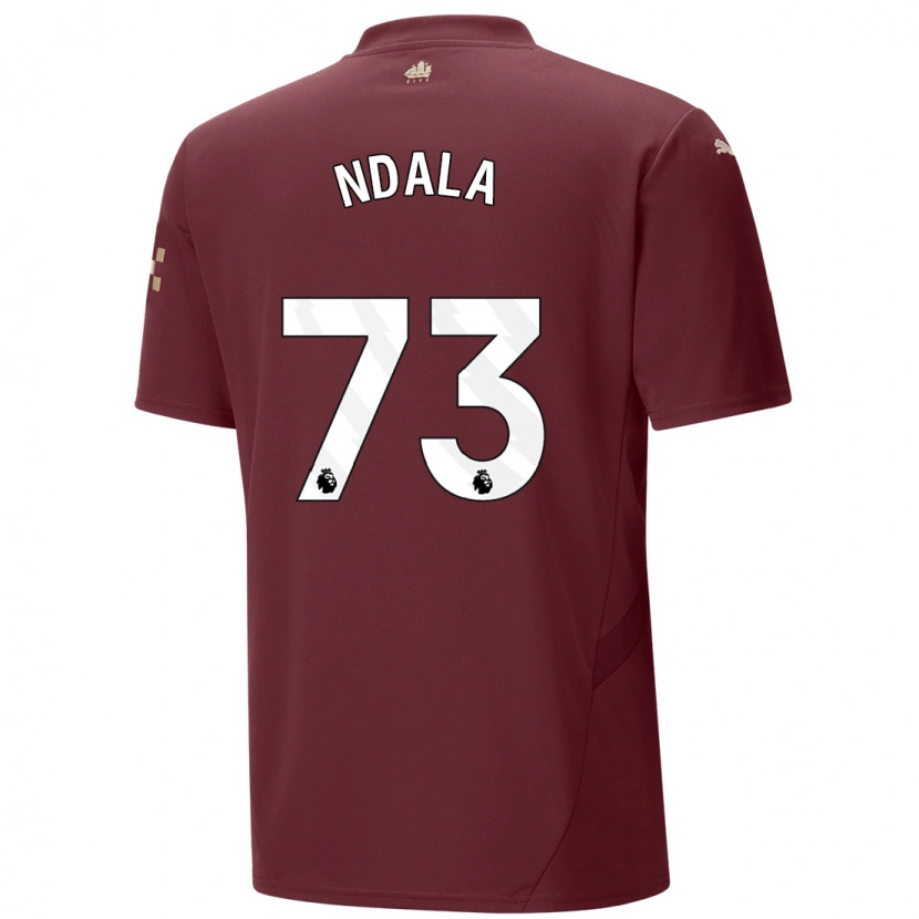 Danxen Kvinnor Joel Ndala #73 Rödbrun Tredjesatsen Matchtröjor 2024/25 Tröjor T-Tröja