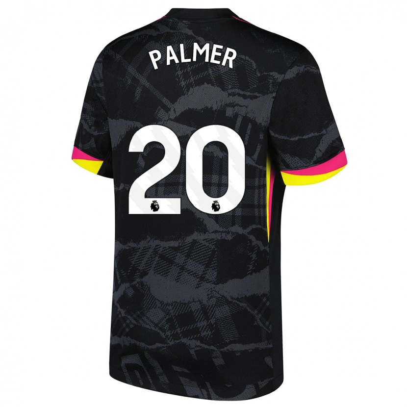 Danxen Kvinnor Cole Palmer #20 Svart Rosa Tredjesatsen Matchtröjor 2024/25 Tröjor T-Tröja