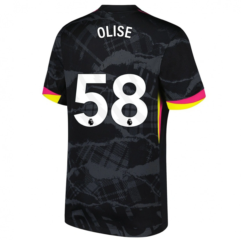 Danxen Kvinnor Richard Olise #58 Svart Rosa Tredjesatsen Matchtröjor 2024/25 Tröjor T-Tröja