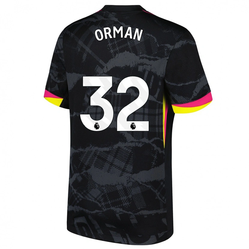 Danxen Kvinnor Emily Orman #32 Svart Rosa Tredjesatsen Matchtröjor 2024/25 Tröjor T-Tröja