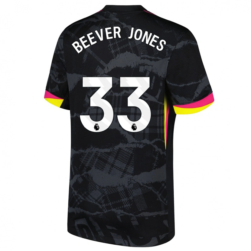 Danxen Kvinnor Aggie Beever-Jones #33 Svart Rosa Tredjesatsen Matchtröjor 2024/25 Tröjor T-Tröja