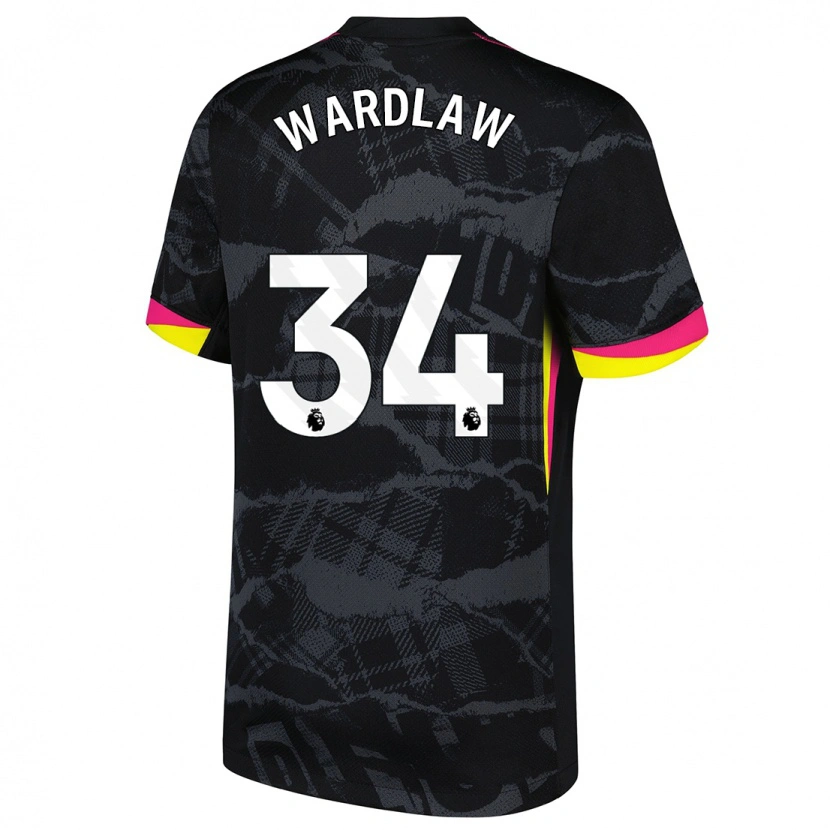 Danxen Kvinnor Charlotte Wardlaw #34 Svart Rosa Tredjesatsen Matchtröjor 2024/25 Tröjor T-Tröja