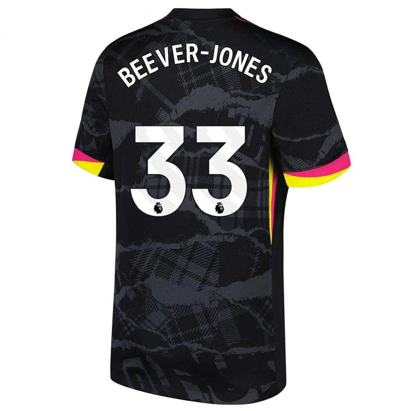 Danxen Kvinnor Aggie Beever-Jones #33 Svart Rosa Tredjesatsen Matchtröjor 2024/25 Tröjor T-Tröja
