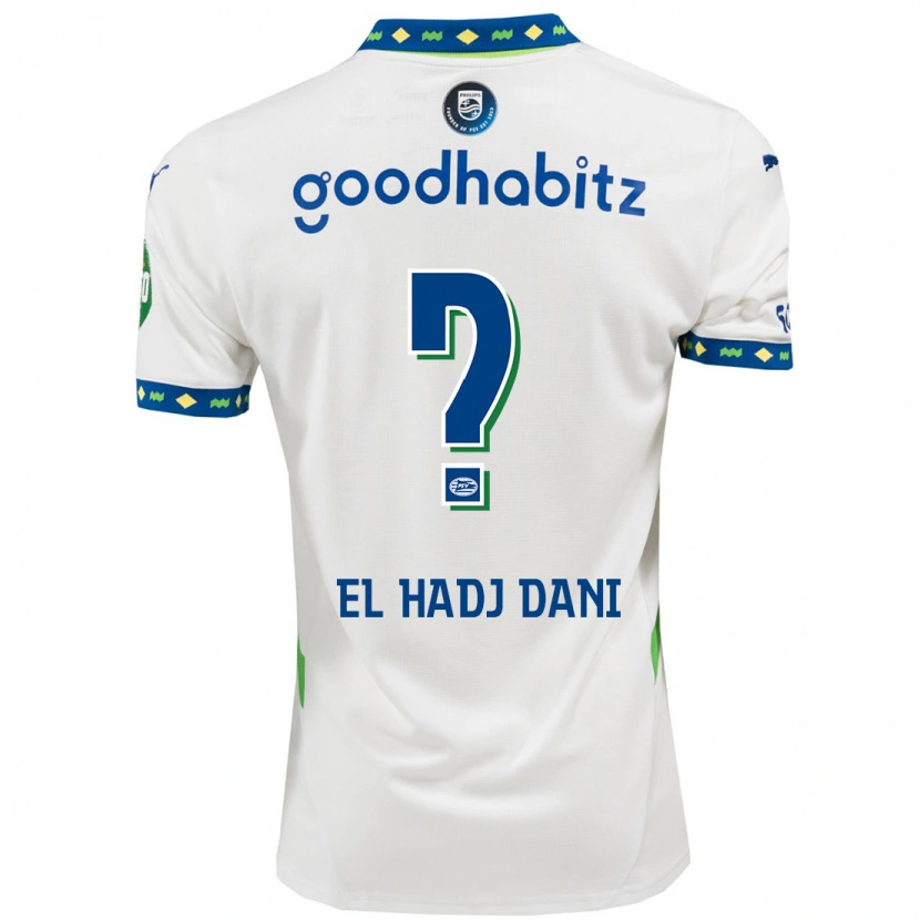 Danxen Kvinnor Soudais El Hadj Dani #0 Vit Mörkblå Tredjesatsen Matchtröjor 2024/25 Tröjor T-Tröja