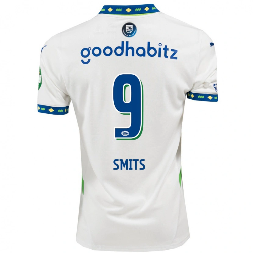 Danxen Kvinnor Joëlle Smits #9 Vit Mörkblå Tredjesatsen Matchtröjor 2024/25 Tröjor T-Tröja