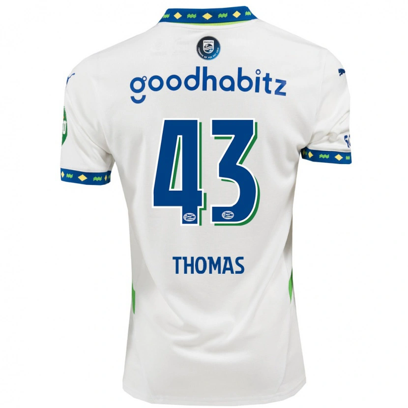 Danxen Kvinnor Kealyn Thomas #43 Vit Mörkblå Tredjesatsen Matchtröjor 2024/25 Tröjor T-Tröja