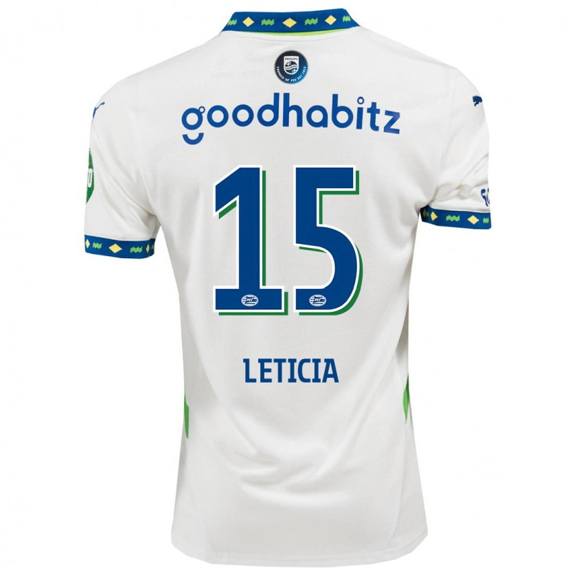 Danxen Kvinnor Brazil Bra Leticia #15 Vit Mörkblå Tredjesatsen Matchtröjor 2024/25 Tröjor T-Tröja