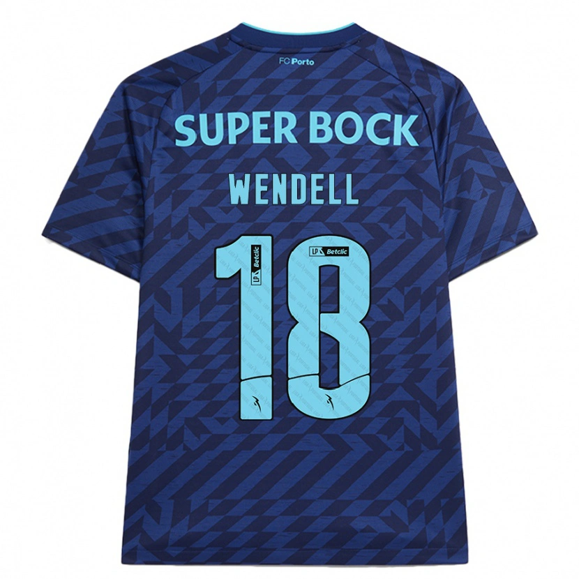 Danxen Kvinnor Wendell #18 Marinblå Tredjesatsen Matchtröjor 2024/25 Tröjor T-Tröja