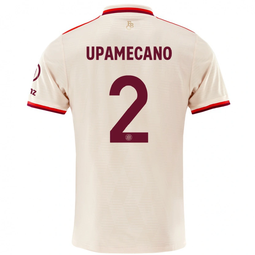 Danxen Kvinnor Dayot Upamecano #2 Linne Tredjesatsen Matchtröjor 2024/25 Tröjor T-Tröja