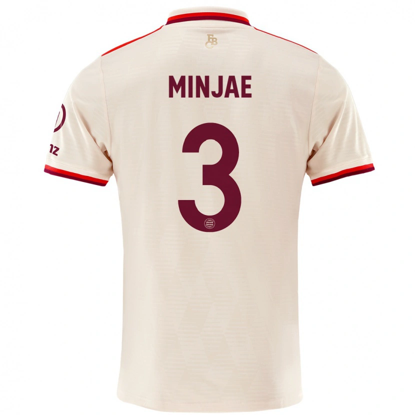 Danxen Kvinnor Min-Jae Kim #3 Linne Tredjesatsen Matchtröjor 2024/25 Tröjor T-Tröja