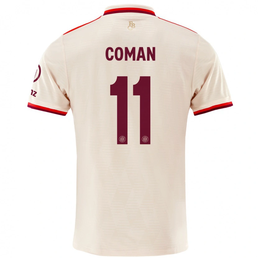 Danxen Kvinnor Kingsley Coman #11 Linne Tredjesatsen Matchtröjor 2024/25 Tröjor T-Tröja