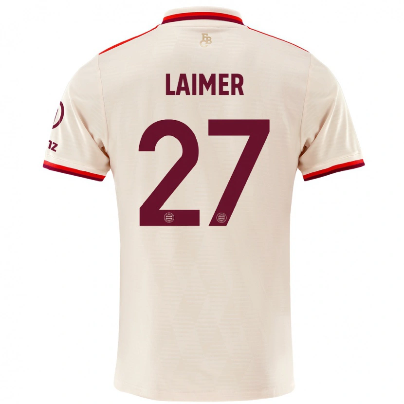 Danxen Kvinnor Konrad Laimer #27 Linne Tredjesatsen Matchtröjor 2024/25 Tröjor T-Tröja
