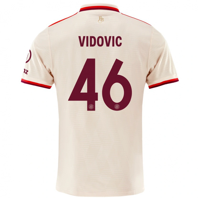 Danxen Kvinnor Gabriel Vidovic #46 Linne Tredjesatsen Matchtröjor 2024/25 Tröjor T-Tröja