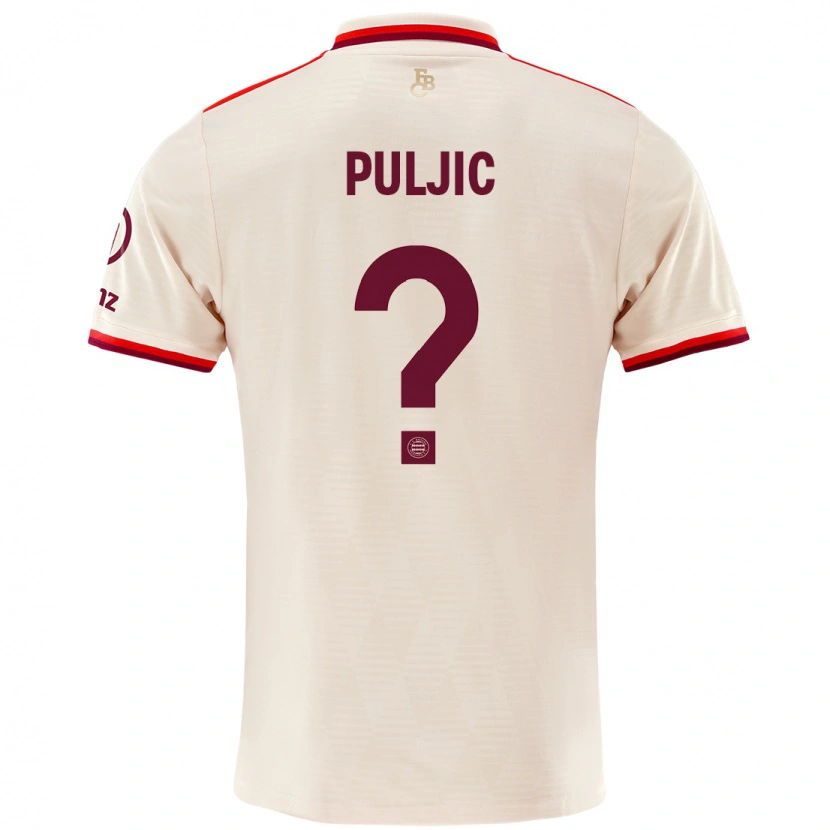 Danxen Kvinnor Ljubo Puljic #0 Linne Tredjesatsen Matchtröjor 2024/25 Tröjor T-Tröja