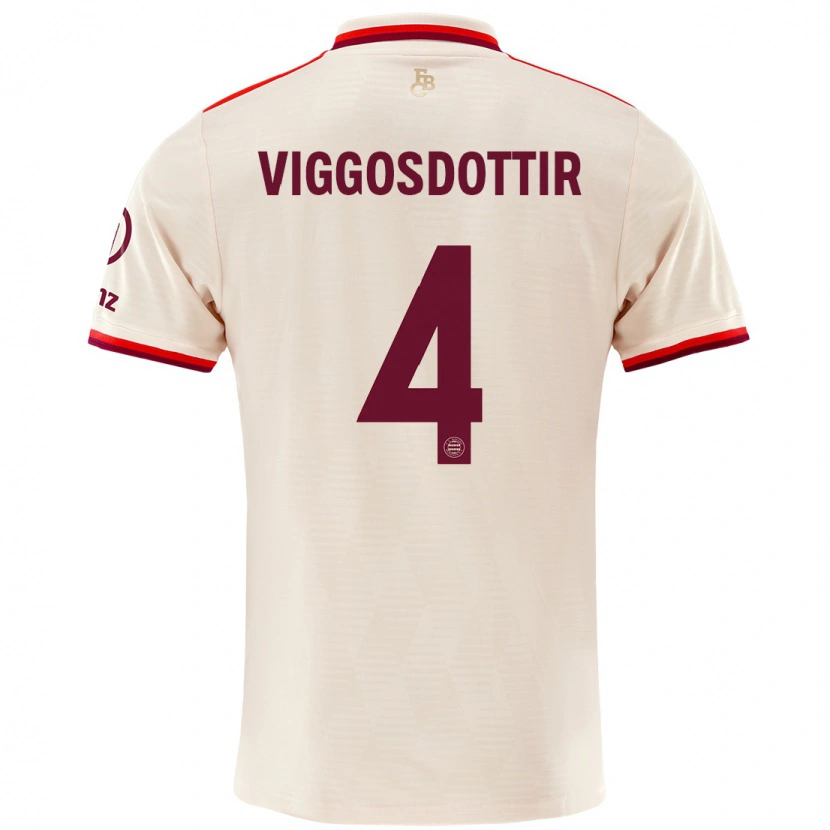 Danxen Kvinnor Glódís Perla Viggósdóttir #4 Linne Tredjesatsen Matchtröjor 2024/25 Tröjor T-Tröja